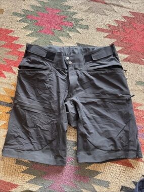 Norrona Men's Black Cargo Shorts with Multiple Zip Pockets